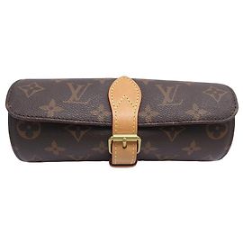 MARMOTTE LOUIS VUITTON CASE 3 MONOGRAM M CANVAS WATCHES47530 WATCH CASE Brown