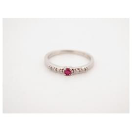 Mauboussin-MAUBOUSSIN CAPSULE OF EMOTIONS RING WHITE GOLD 18K RUBY & DIAMOND 52 RING-Silvery