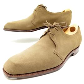 John Lobb-NEUF CHAUSSURES JOHN LOBB DERBY GOODWOOD 7.5E 41.5 BEIGE EN VEAU VELOURS-Beige