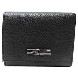 NEW LONGCHAMP ROSEAU ESSENTIAL WALLET 30021968001 LEATHER WALLET Black
