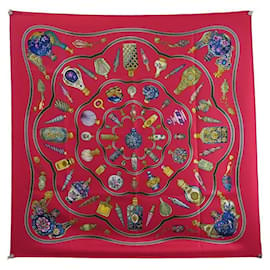 Hermès-HERMES SCARF THAT MATCH THE BOTTLE PROVIDED THAT YOU ARE DRUNK CARRE SCARF-Dark red