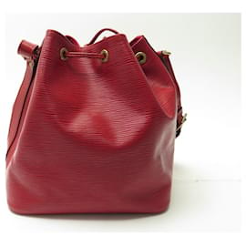 Louis Vuitton-VINTAGE NEW LOUIS VUITTON NOE PM M HANDBAG44107 IN RED EPI LEATHER BAG-Red