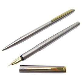 Montblanc-VINTAGE LOT MONTBLANC SET STYLO NOBLESSE FEATHER AND MECHANICAL CASE PEN SET-Silvery