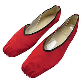 The row-THE ROW SHOES BALLET FLATS 1139 39 RED FABRIC FLATS BALLET SHOES-Red