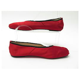 The row-CHAUSSURES THE ROW BALLERINES BALLET 1139 39 TISSU ROUGE FLATS BALLET SHOES-Rouge