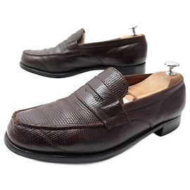 JM WESTON SCHUHE 180 Mokassins aus Eidechsenleder 7D 41.5 42 EIDECHSEN-LOAFERS Braun