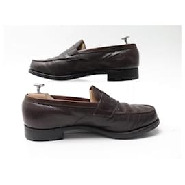 JM Weston-JM WESTON SHOES 180 LIZARD LEATHER MOCCASINS 7D 41.5 42 LIZARD LOAFERS-Brown
