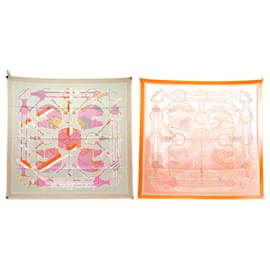 Hermès-NEW HERMES TATERSALE lined-SIDED ZIGZAG SCARF JAMIN SILK SILK SCARF-Multiple colors