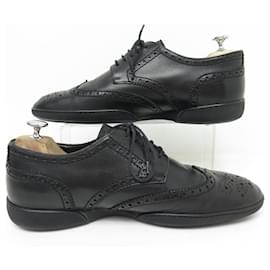 Louis Vuitton-SNEAKERS LOUIS VUITTON MELROSE 9 43 ZAPATILLAS DE PIEL NEGRAS-Negro