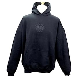 Balenciaga-NEW BALENCIAGA HOODED SWEATER & BB LOGO 620973 M OVERSIZE BLACK SWEATSHIRT-Black