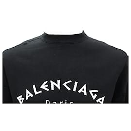 Balenciaga-NEW BALENCIAGA MARATHON HEAVY ATHLETES SWEATER 641654 XS 36 BLACK COTTON SWEATSHIRT-Black