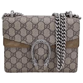 Gucci-Gucci Dionysus GG Supreme Mini Bag in Beige Canvas-Beige