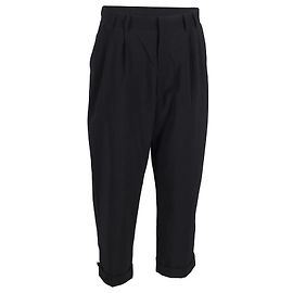 Calça plissada cortada Alexander McQueen em algodão preto Preto