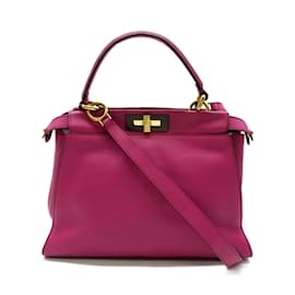 Fendi-Mittelgroße Handtasche aus Peekaboo-Leder 8BN290-Lila