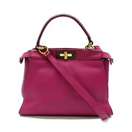 Fendi-Medium peekaboo leather handbag 8BN290-Purple