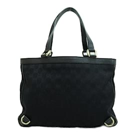 Gucci-Gucci GG Canvas Abbey D-Ring Tote Bag Canvas Tote Bag 170004 in Good condition-Black