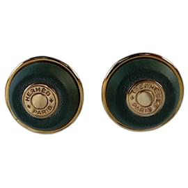 Céline-Earrings-Dark green,Gold hardware
