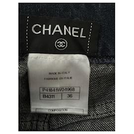 Chanel-Jeans bicolore con bottoni CC-Multicolore