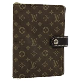 Louis Vuitton-LOUIS VUITTON Mini Lin Agenda PM Day Planner Cover Ebene R20916 LV Auth 56792-Damier ebene