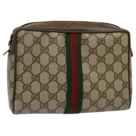 Gucci-GUCCI Pochette Linea GG Supreme Web Sherry Beige Rosso Verde 89 01 012 Aut427-Rosso,Beige,Verde