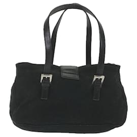 Fendi-FENDI Mamma Baguette Shoulder Bag Nylon Black Auth ep2451-Black