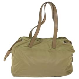 Prada-PRADA Hand Bag Nylon Beige Auth 59548-Beige