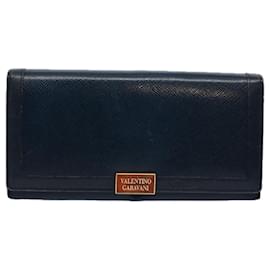 Valentino-VALENTINO Wallet Leather 2Set Gray Navy Auth bs8804-Grey,Navy blue