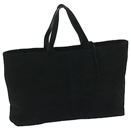 Gucci-GUCCI Tote Bag Suede Leather Black 002 2113 0476 auth 60148-Black