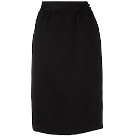 Emanuel Ungaro-Ungaro Jacquard Black Cotton Skirt-Black
