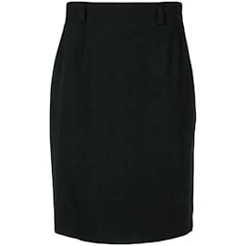 Autre Marque-Jean-Louis Scherrer Black Wool Skirt-Black