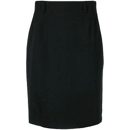 Autre Marque Jean-Louis Scherrer Schwarzer Wollrock Schwarz
