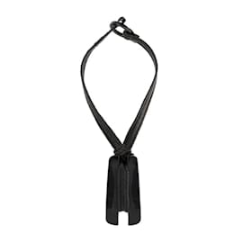 Giorgio Armani-Giorgio Armani Black Leather Necklace-Black
