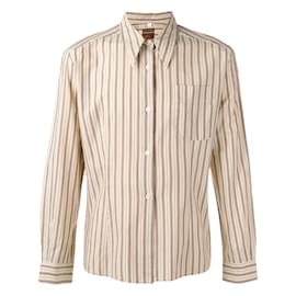 Romeo Gigli-Romeo Gigli Beige Striped Cotton Shirt-Beige