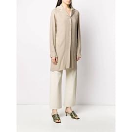 Gianfranco Ferré-Gianfranco Ferré Beige Silk Long Shirt-Beige