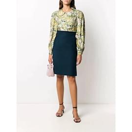 Gianfranco Ferré-Gianfranco Ferré Blue Wool Skirt-Blue