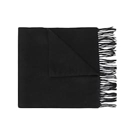 Versace-Versace Schal aus schwarzer Schurwolle-Schwarz