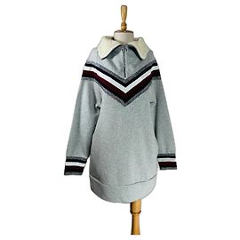 Robe Sweat Tommy Hilfiger Gris Coton Multicolore Gris