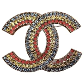 Chanel-Chanel Um broche23C-Dourado