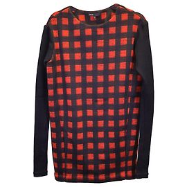 Maje Check Sweater Minikleid aus rotem Polyester Rot