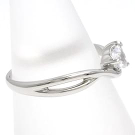 & Other Stories-Take Up PT900 Platinum White Sapphire Ring Size 10 in Excellent Condition-Silvery