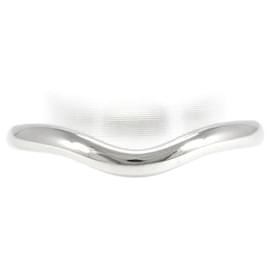 Tiffany & Co-Tiffany & Co Platinum Curved Band Metal Ring in Excellent condition-Silvery