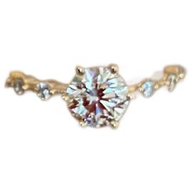 Autre Marque Bague solitaire avec diamant naturel Jaune