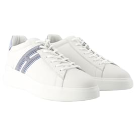 Hogan-H Slash Sneakers - Hogan - Leather - White-White