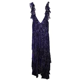 Peter Pilotto-Peter Pilotto Ruffled Cocktail Dress in Violet Viscose-Purple