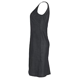 Dolce & Gabbana-Dolce & Gabbana Tailored Sleeveless Sheath Dress in Black Polyester-Black
