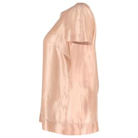 Dolce & Gabbana-Dolce & Gabbana Short-Sleeve Blouse in Pink Silk-Pink