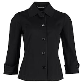 Dolce & Gabbana-Abrigo corto con botones Dolce & Gabbana en poliéster negro-Negro