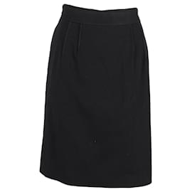 Dolce & Gabbana-Dolce & Gabbana Knee-Length Pencil Skirt in Black Cotton-Black