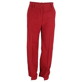 Pantalones Max Mara de pernera recta en algodón rojo Roja
