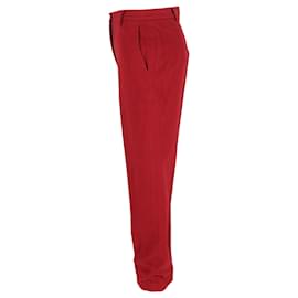 Max Mara-Pantalones Max Mara de pernera recta en algodón rojo-Roja